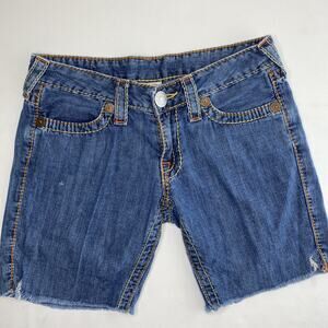 True Religion Women's Size 28 Dark Wash Joey Bermuda Shorts